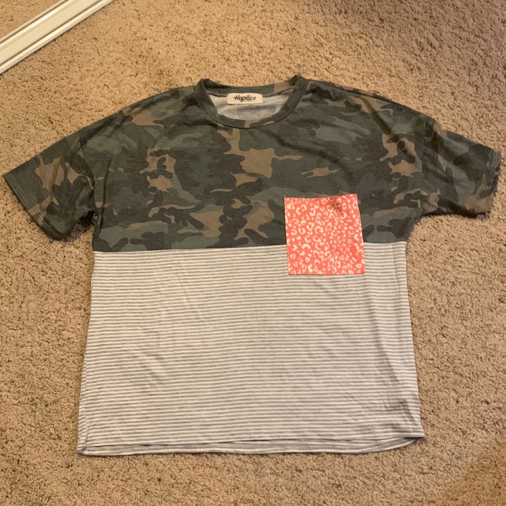 NWOT Haptics Boutique Tshirt CAMO/ANIMAL PRINT